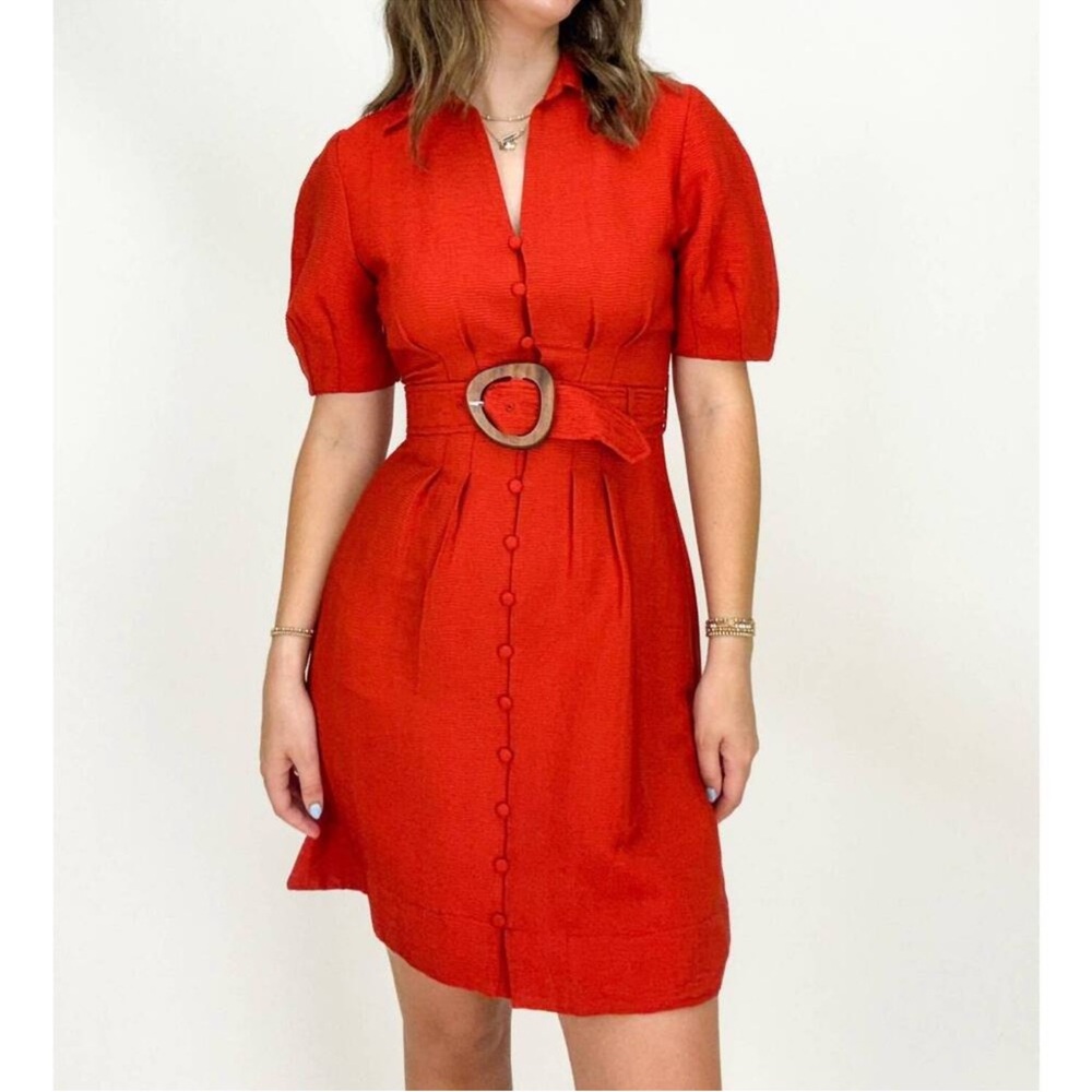 NWT Current Air Tabitha Button-Front Mini Dress with Statement Belt
